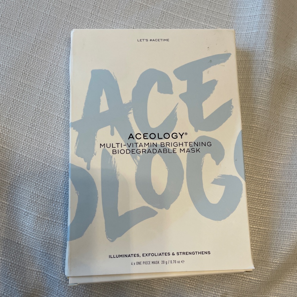Aceology Multi-Vitamin Brightening Biodegradable Mask (4ct). NIB